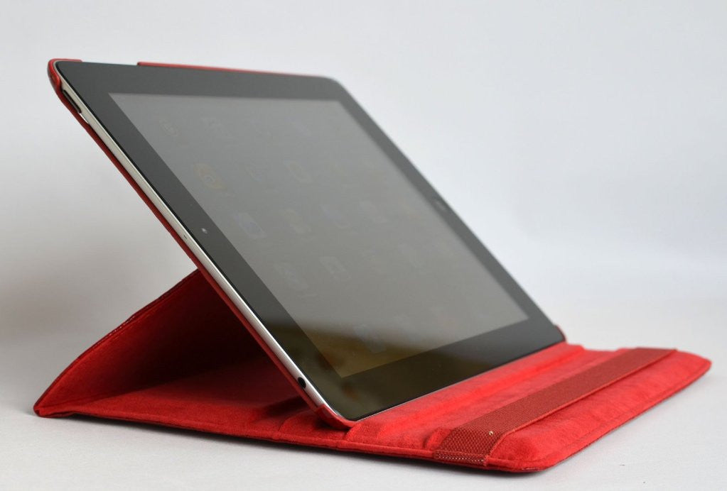 Ctech 360 Degrees Rotating Stand Leather Smart Case for Apple iPad 2 Red Luxury Crocodile Pattern - worldtradesolution.com
 - 4