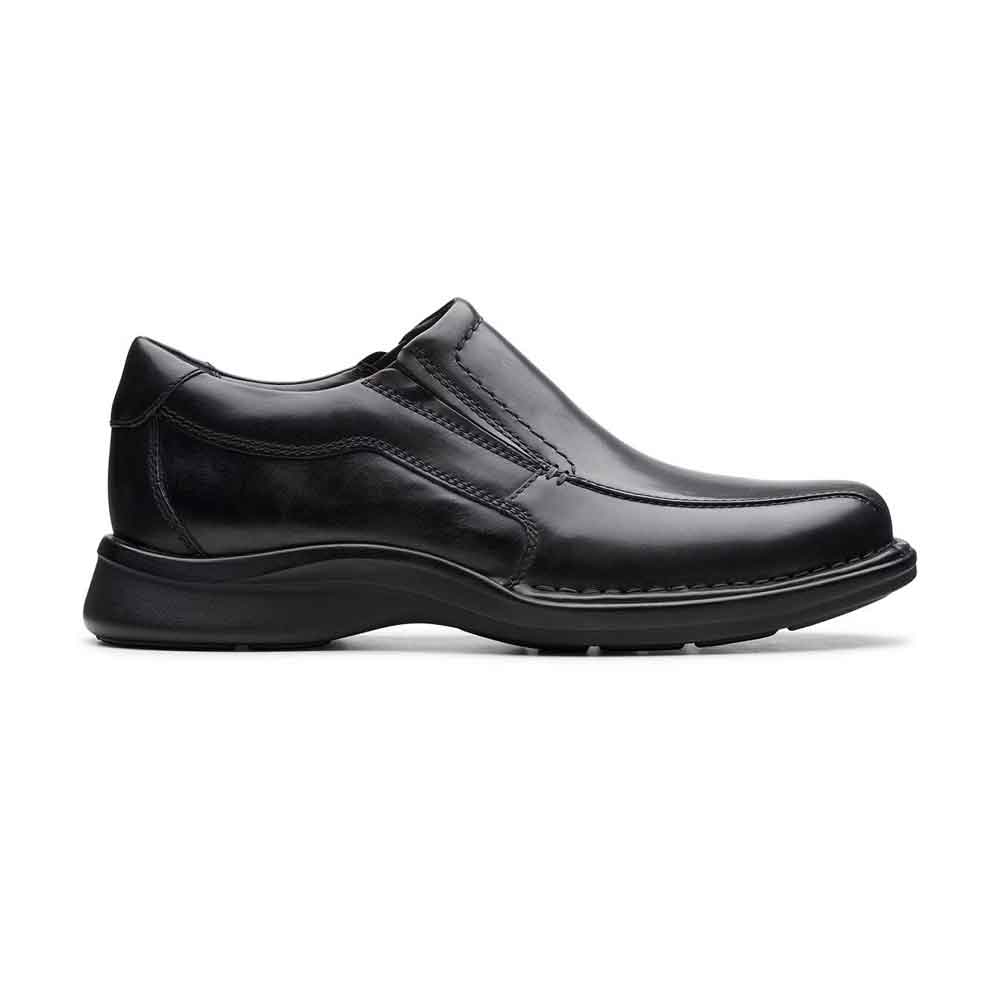 Clarks Mens Kempton Free Black Leath Black Leather 9.5
