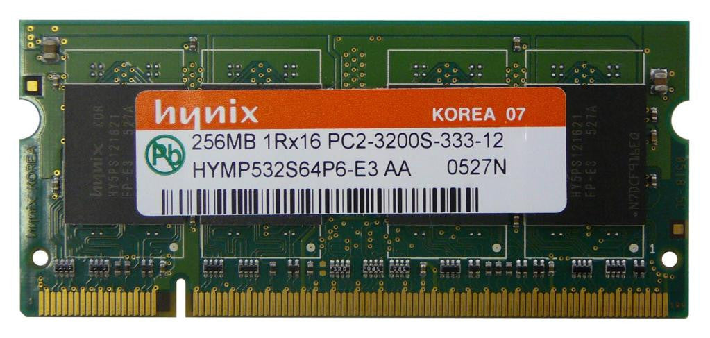 Hynix 256MB PC2-3200 DDR2 HYMP532S64P6-E3 AA CL3 200-Pin SoDimm Laptop Memory Non-ECC - worldtradesolution.com