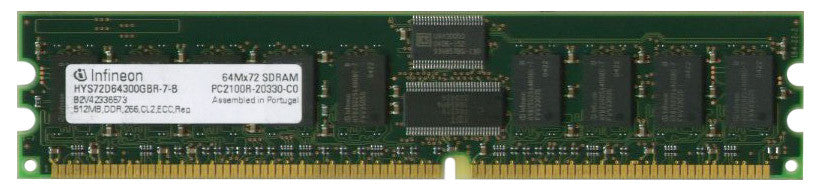 Infineon 512MB PC2100R-20330-CO DDR SDRAM HYS72D64300GBR-7-B CL2 184-Pin Low Profile DIMM Single Rank Memory ECC Registered - worldtradesolution.com