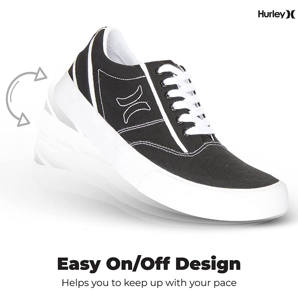 Hurley Vintage Mens Jasper Sneakers BlackWhite 9