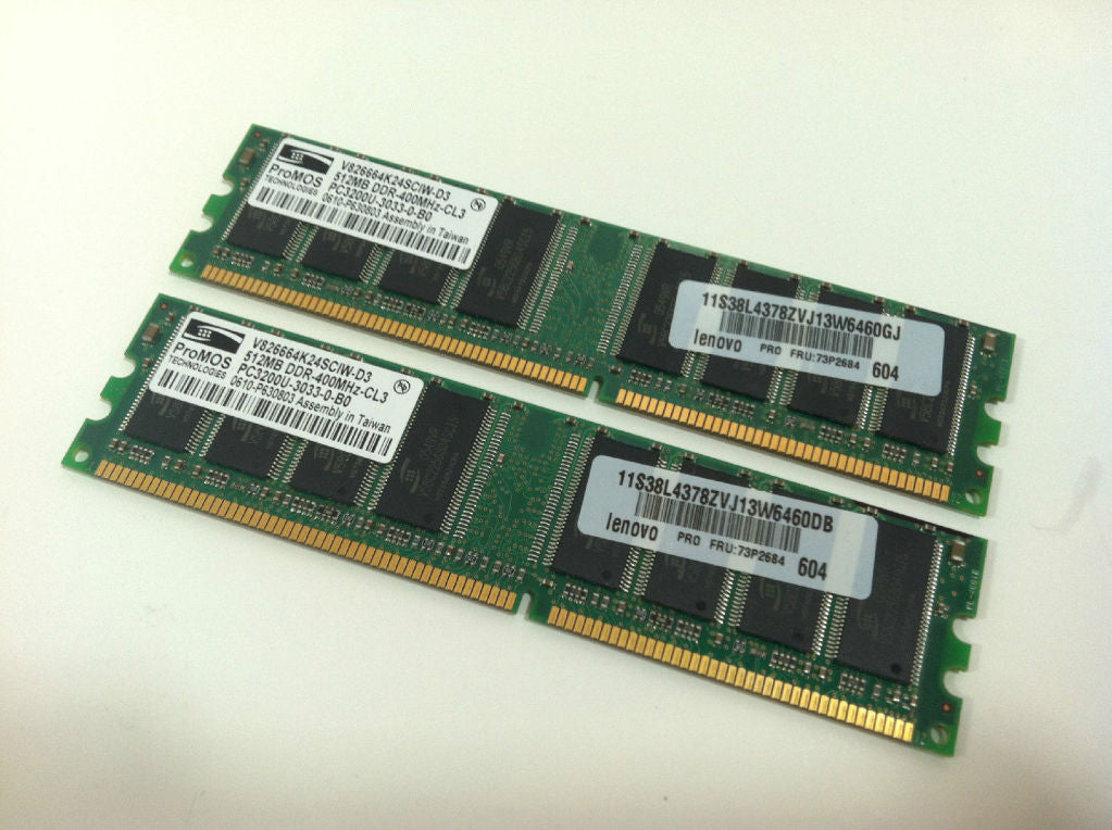 ProMOS Tech 512MB PC3200U-3033-0-B0 DDR V826664K24SCIW-D3 CL3 184-Pin DIMM Desktop Memory - Non-ECC - worldtradesolution.com
- 2