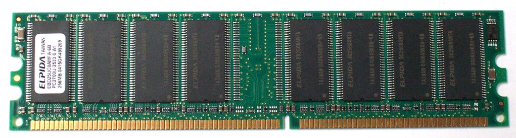 Elpida 256MB PC2700U-2533-0-A1 DDR EBD25UC8AMFA-6B CL2.5 184 Pin DIMM Desktop Memory - Non-ECC - worldtradesolution.com
