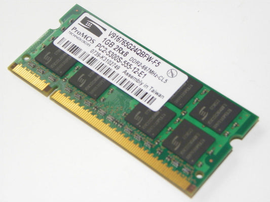 ProMOS V916765G24QBFW-F5 1GB PC2-5300S-555-12-E1 DDR2 667MHz 200-Pin CL-5 SDRAM SoDIMM Laptop Memory - Non-ECC - worldtradesolution.com

