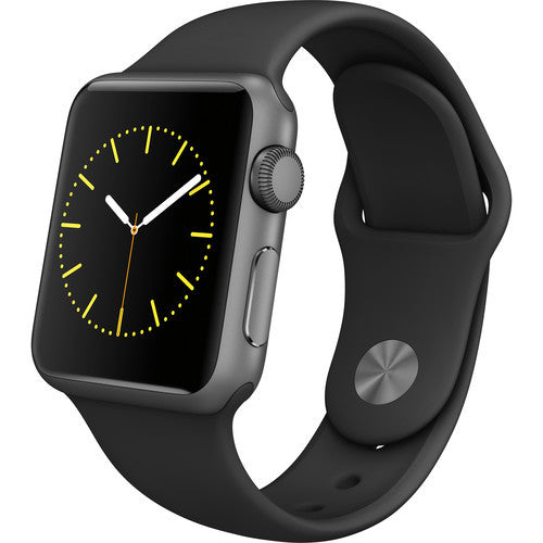 Apple Watch Sport MJ2X2LL/A 38mm Smartwatch Space Gray Aluminum, Black Sport Band - worldtradesolution.com
 - 1