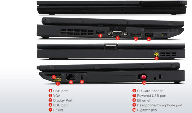 Lenovo Thinkpad X220i-4298AK1 Touchscreen Convertible Tablet PC 12.1" Intel Core i3-2310M 2.10Ghz 4GB 256GB SSD Webcam Stylus Windows 7 HP - worldtradesolution.com
 - 7