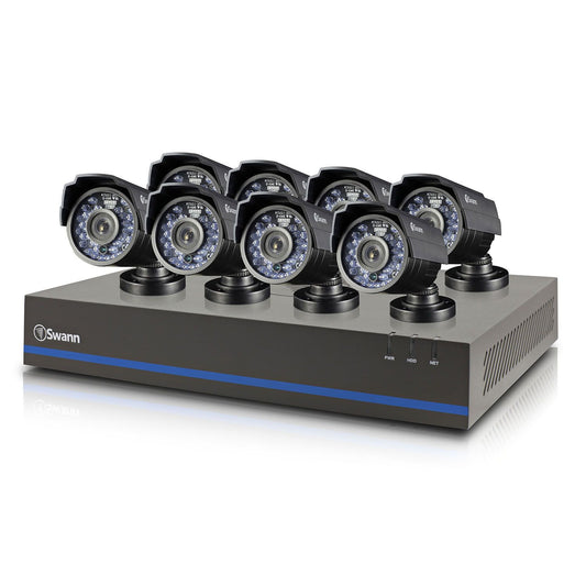 Swann 8 Channel Security System with 1TB Hard Drive, 8 1MP Cameras, 720P SDI DVR, and 82' Night Vision - worldtradesolution.com
 - 1