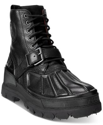 Polo Ralph Lauren Mens High Lace-Up Boots Black 8.5