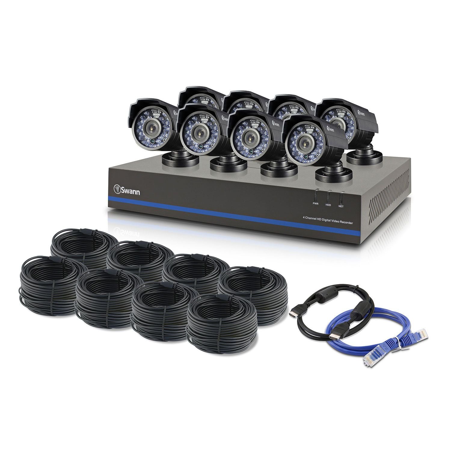 Swann 8 Channel Security System with 1TB Hard Drive, 8 1MP Cameras, 720P SDI DVR, and 82' Night Vision - worldtradesolution.com
 - 6