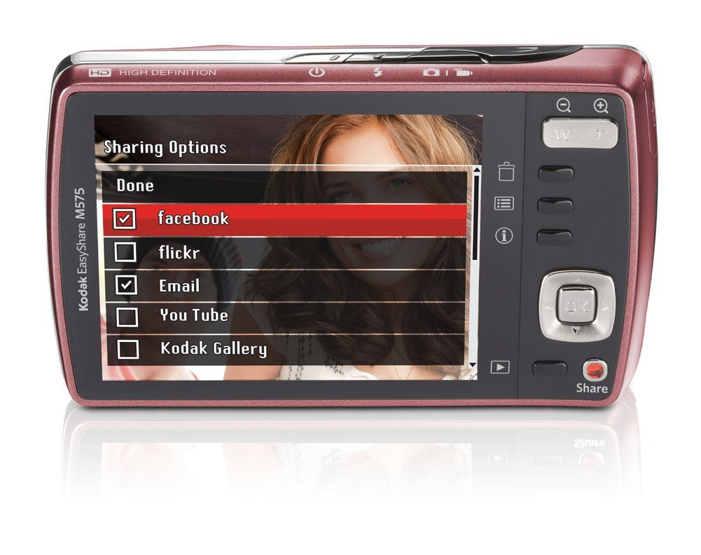 Kodak Easyshare M575-2474 14 MP Digital Camera with 5x Wide Angle Optical Zoom and 3.0-Inch LCD (Red) - worldtradesolution.com
 - 2