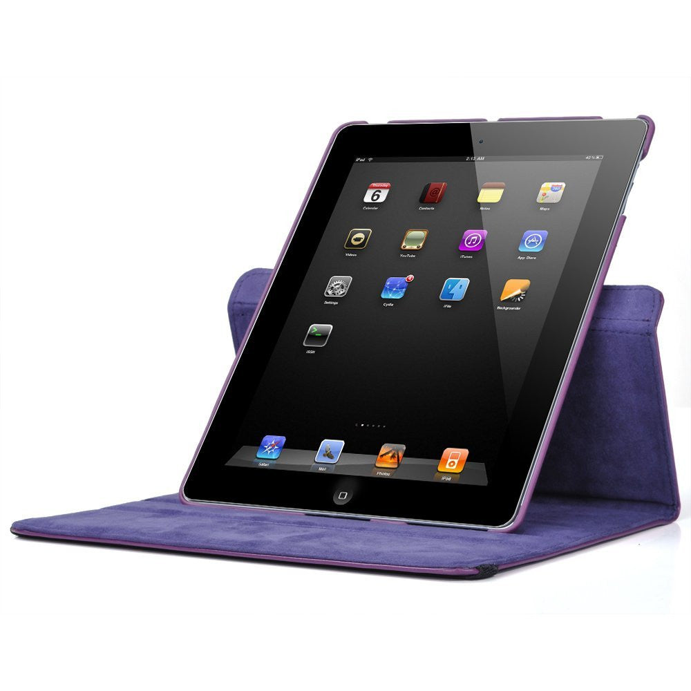 New Purple 360 Degrees Rotating Leather Case Smart Cover with Stand and Sleep/Wake Function for Apple iPad 3, Built-in Magnet - worldtradesolution.com
 - 6