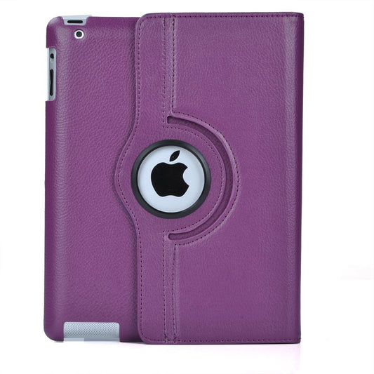 New Purple 360 Degrees Rotating Leather Case Smart Cover with Stand and Sleep/Wake Function for Apple iPad 3, Built-in Magnet - worldtradesolution.com
 - 1