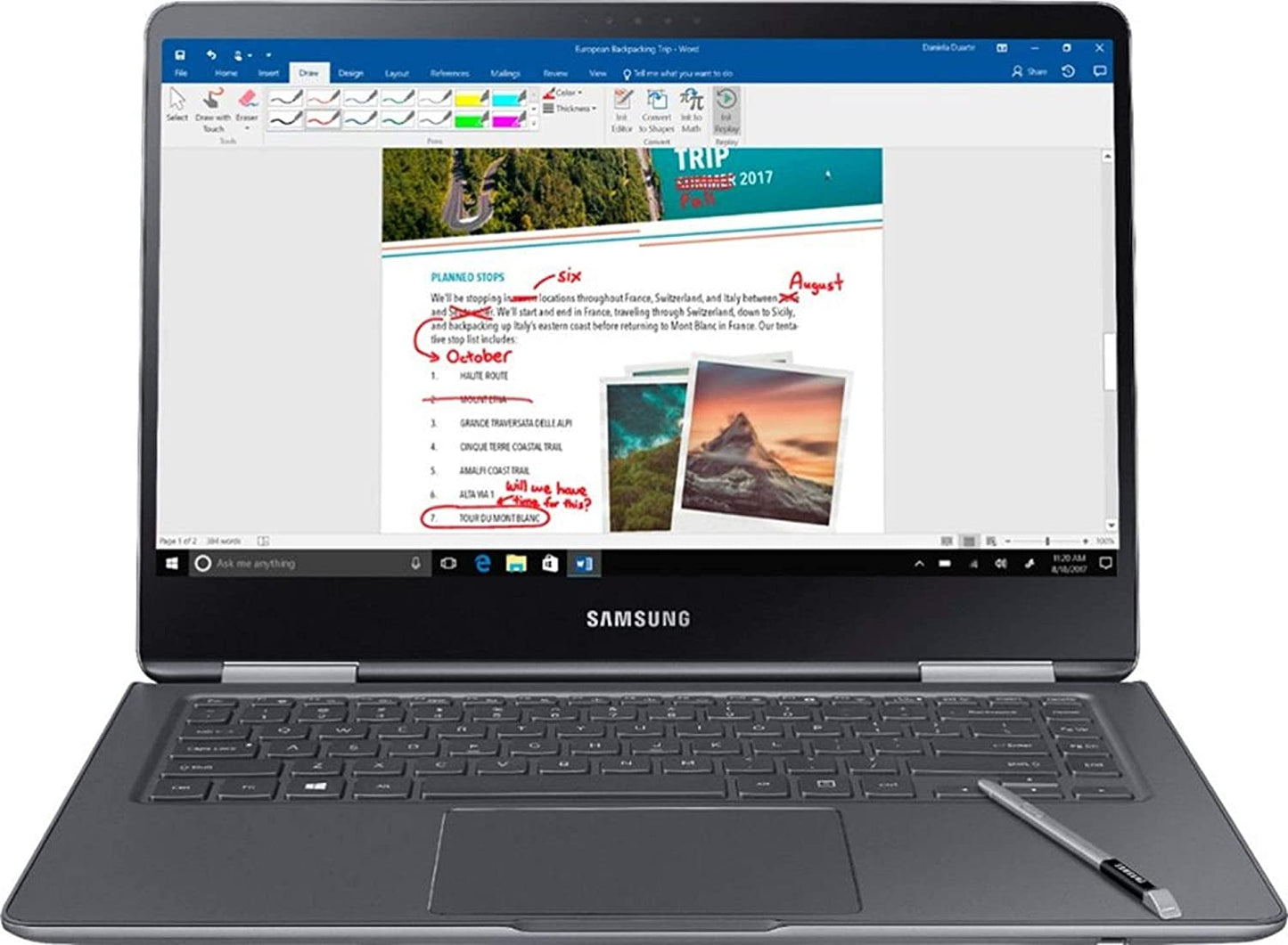 Samsung Notebook 9 Pro NP940X5N-X01US 15" FHD 2-in-1 Touchscreen Intel Core i7-8550U 1.80Ghz 16GB 256GB Webcam Windows 10 Pro