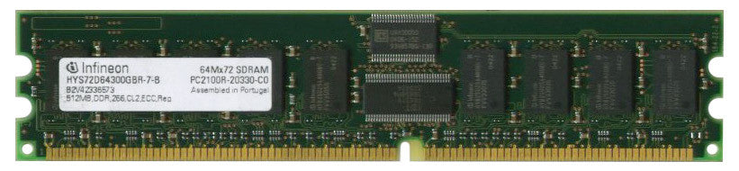 Infineon 512MB PC2100R-20330-CO DDR SDRAM HYS72D64300GBR-7-B CL2 184-Pin Low Profile DIMM Single Rank Memory ECC Registered - worldtradesolution.com
