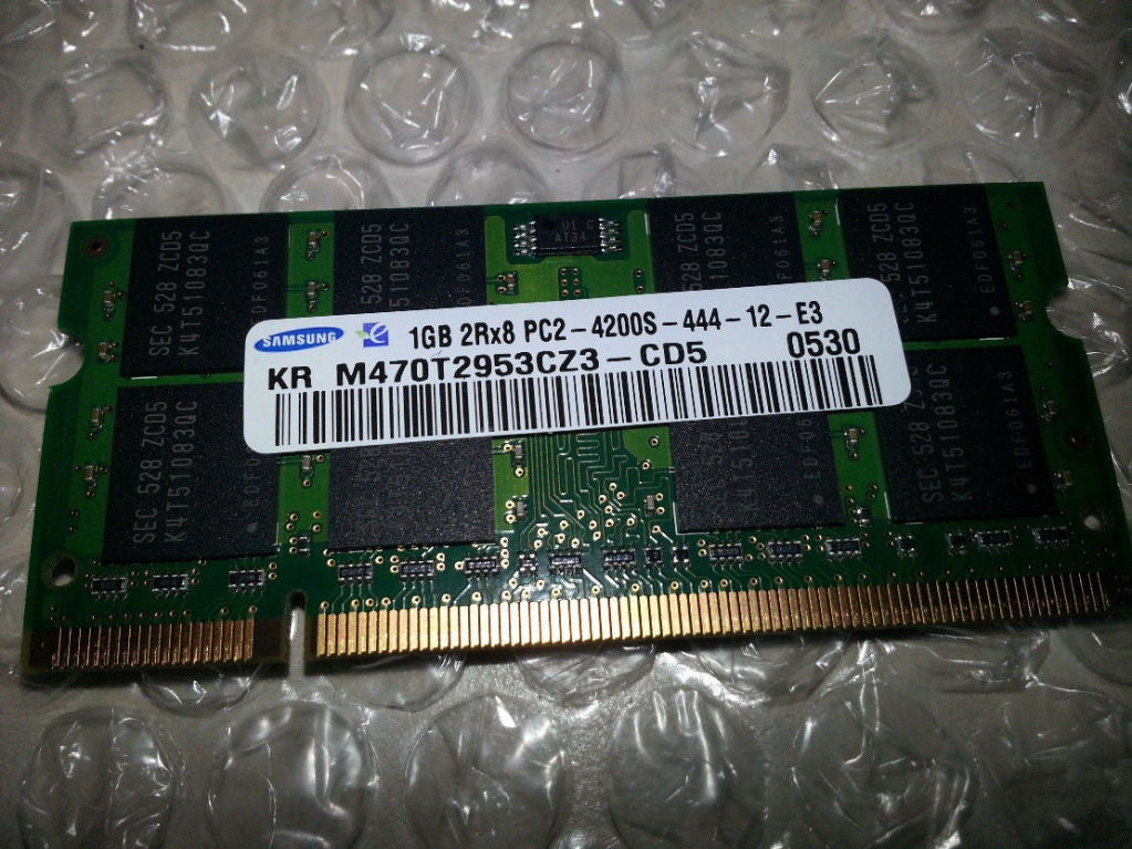 Samsung 1GB DDR2 PC2-4200S-444-12-E3 KR M470T2953CZ3-CD5 0530 Laptop Memory - Non-ECC - worldtradesolution.com
