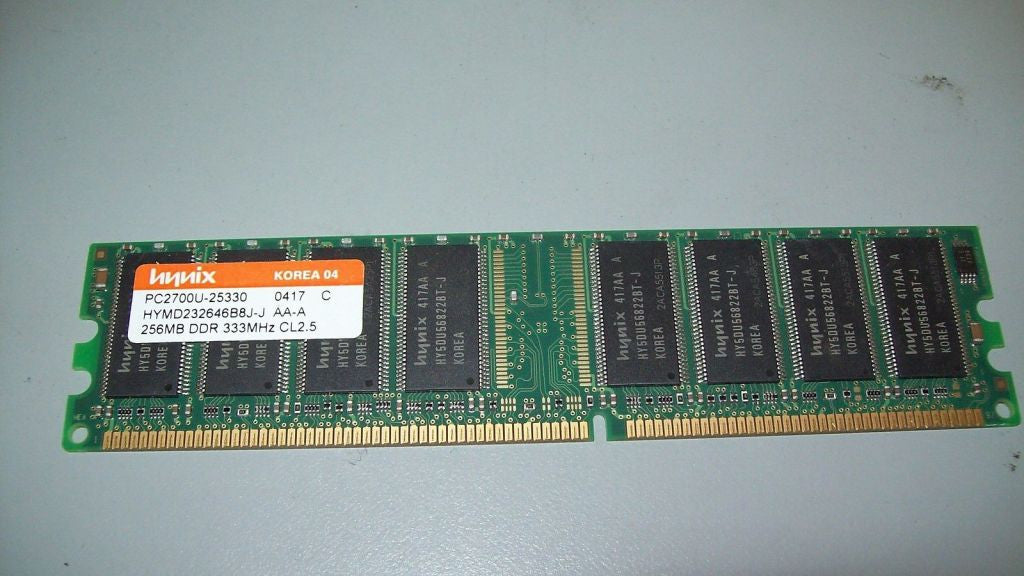 Hynix 256MB PC2700U-25330 DDR HYMD232646B8J-J AA CL2.5 184-Pin DIMM Desktop Memory - Non-ECC - worldtradesolution.com
 - 2