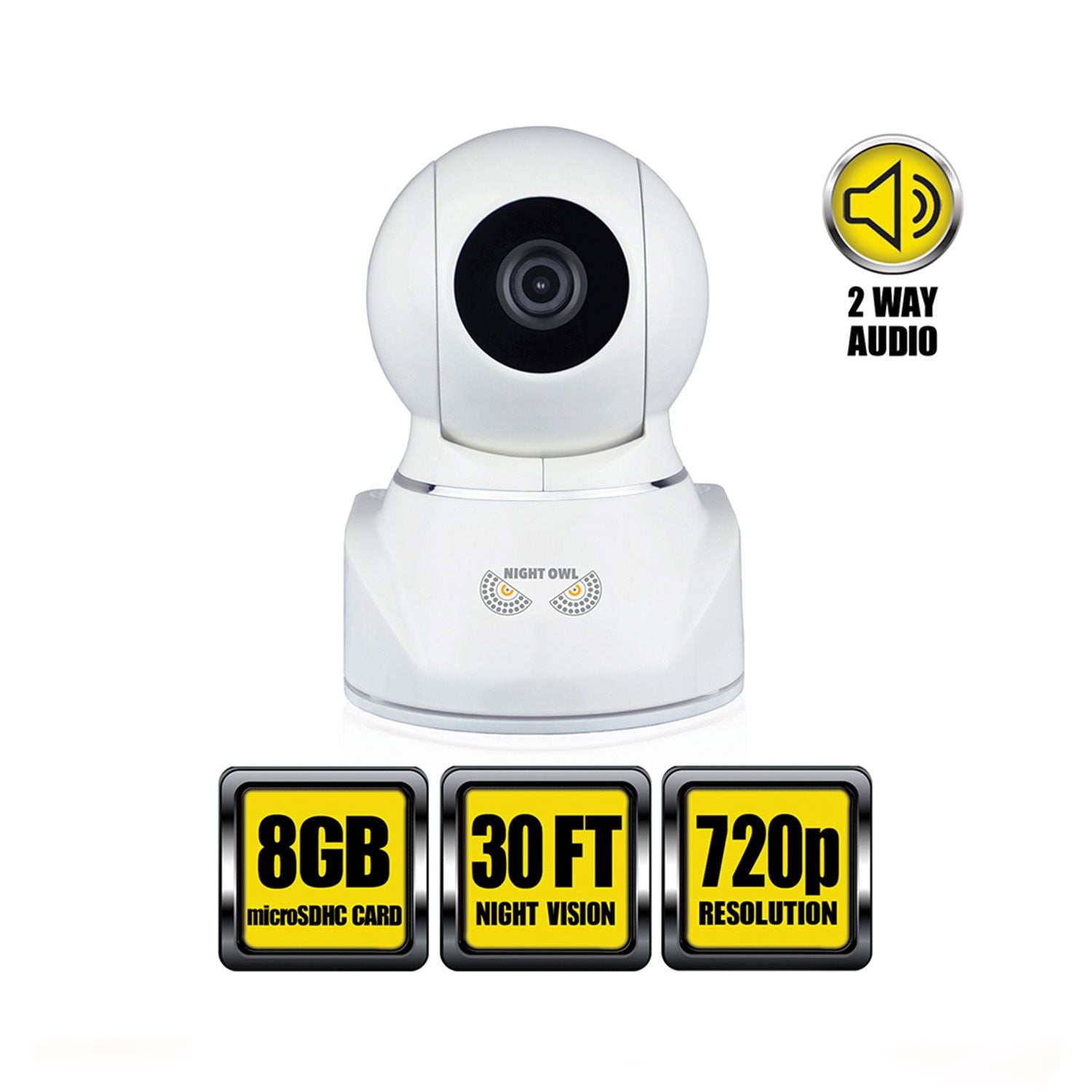 Night Owl - Pan & Tilt HD Wireless IP Security Camera Indoor High-Definition- White - CAM-IPPT-HDW - worldtradesolution.com
 - 1